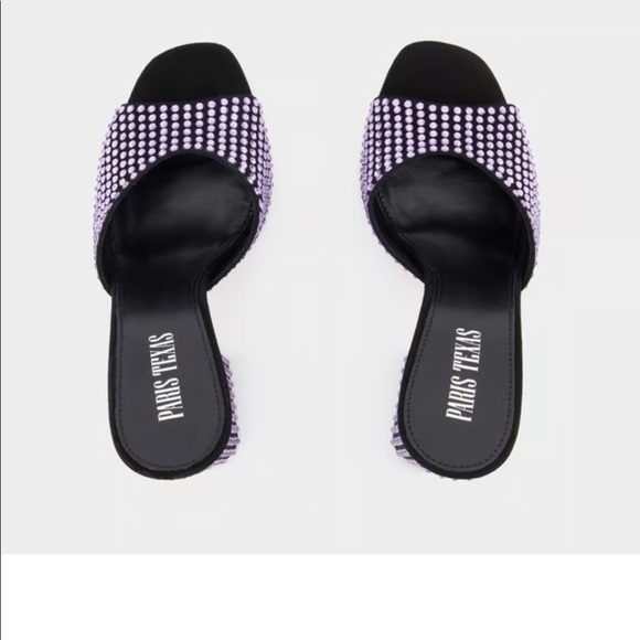 Paris Texas Violet Onyx Holly Anja Crystal-Embellished Mules - Picture 12 of 12